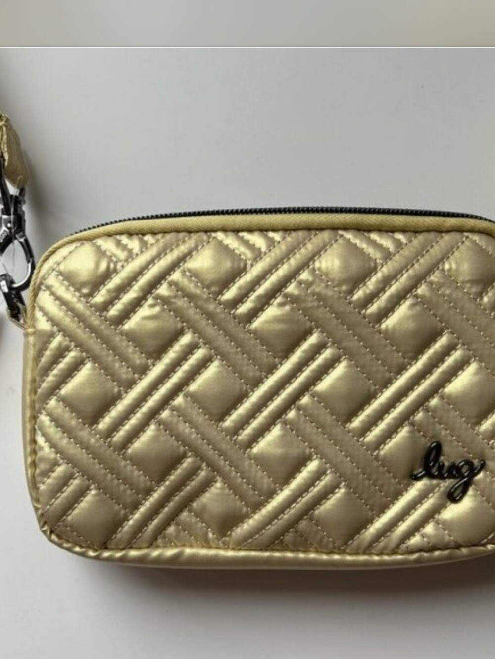 Lug Coupe XL Quilted Crossbody Bag, Metallic Gold